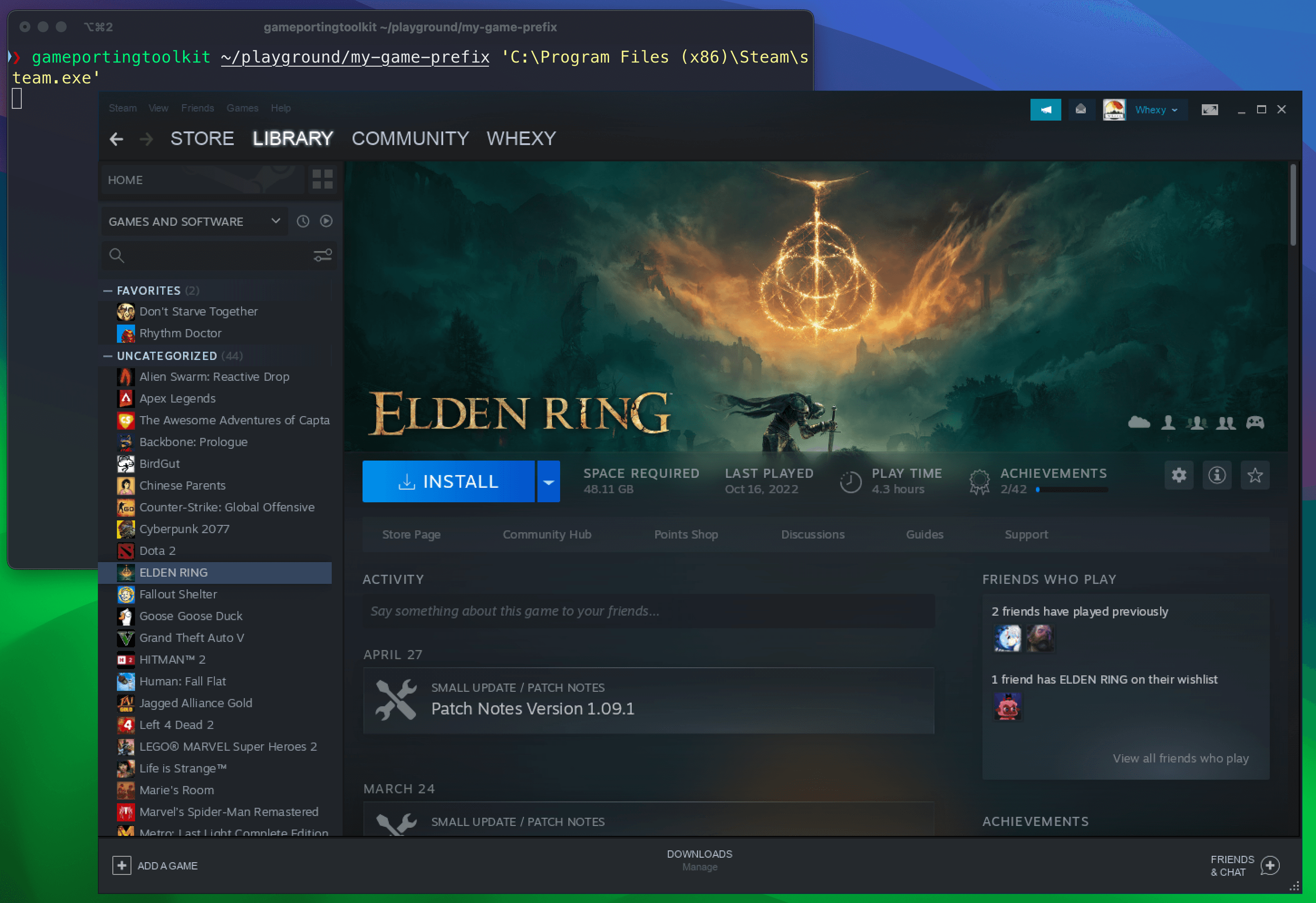 使用 Game Porting Toolkit 运行 Steam